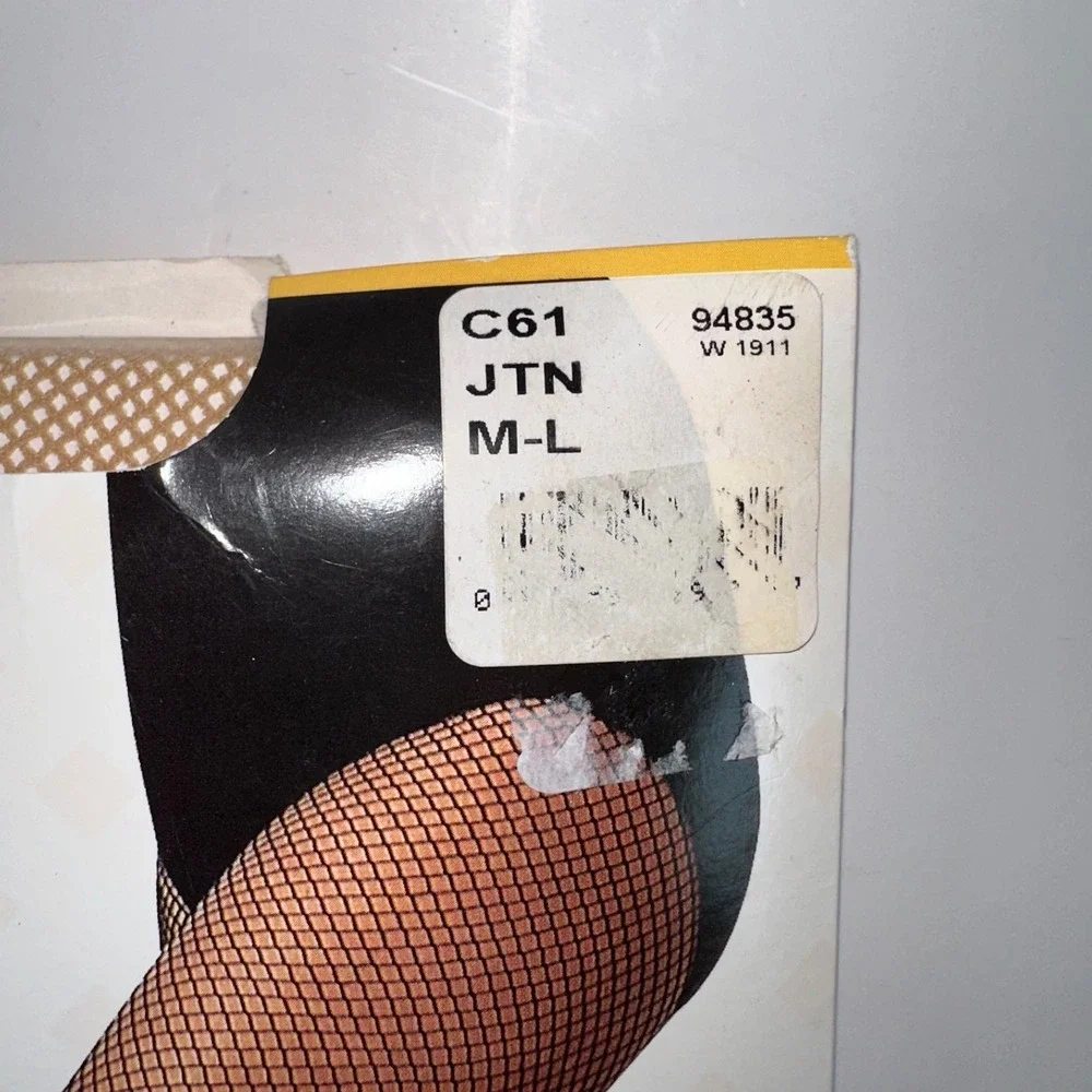 Body Wrappers C61 Girl's Size M/L TAN Total Stretch Seamless Fishnet Tights‎ NEW